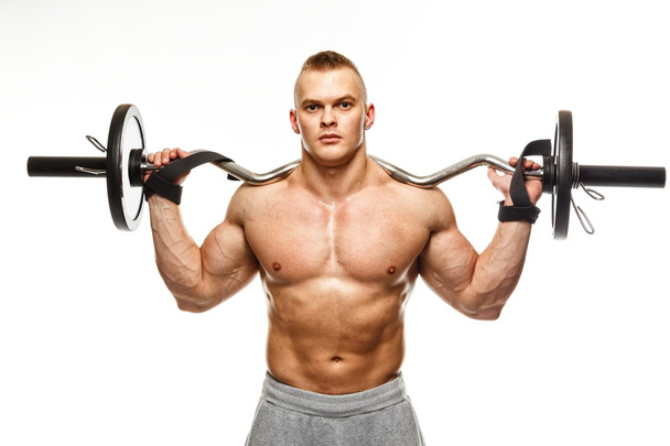pohledný muž s svalnatý trup tréninků - Fotografie, Obrázek