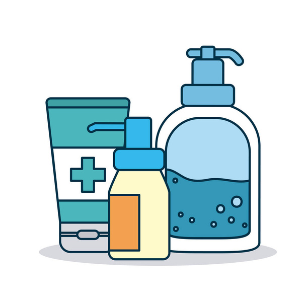 cleaning products bottles icon, colorful design - Wektor, obraz