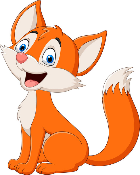 Illustrazione vettoriale di Cartoon cute baby fox isolato su sfondo bianco
 - Vettoriali, immagini