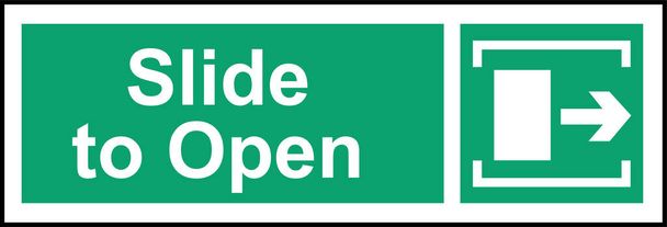 Slide to open notice sign - Vector, Image