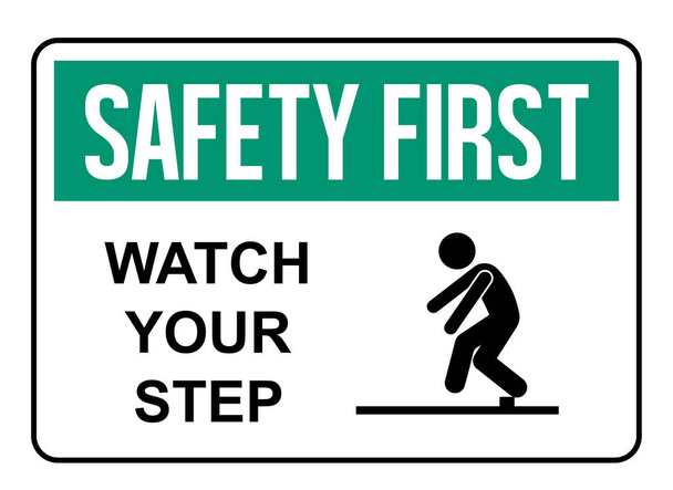 Surveillez votre étape de sécurité premier signe
 - Vecteur, image