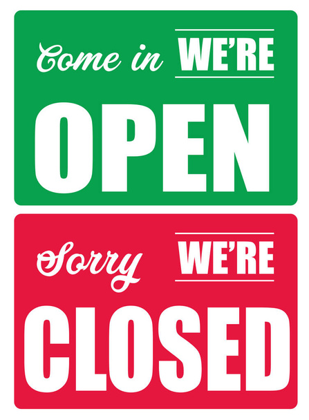 We are open we are closed - Vettoriali, immagini