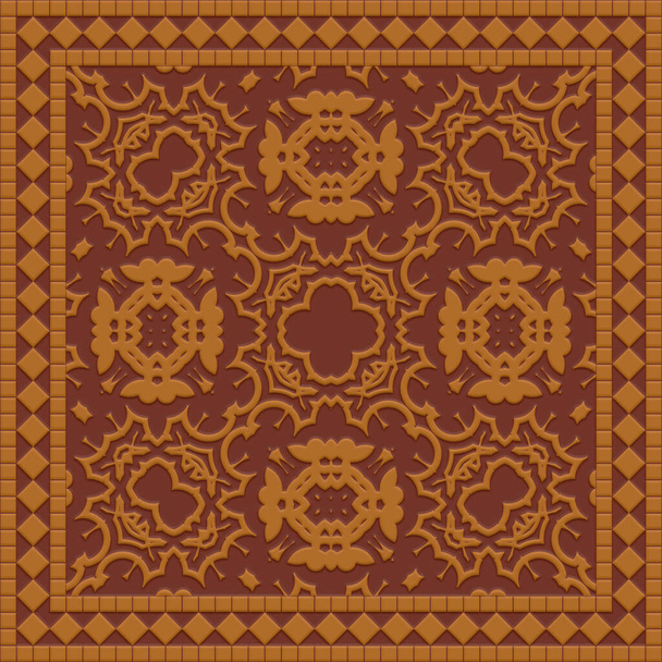 Ornamental terracotta Dutch tile - Photo, Image