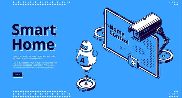 Internet of things isometric web banner, iot. - Vector, Image