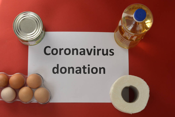Coronavirus donation. Helping the elderly, needy and sick. Quarantine. Self isolation volunteer - Photo, Image