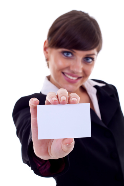 Mujer de negocios con tarjeta
 - Foto, Imagen