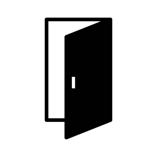 Icono de puerta abierta en estilo de línea. Señal de salida
. - Foto, imagen
