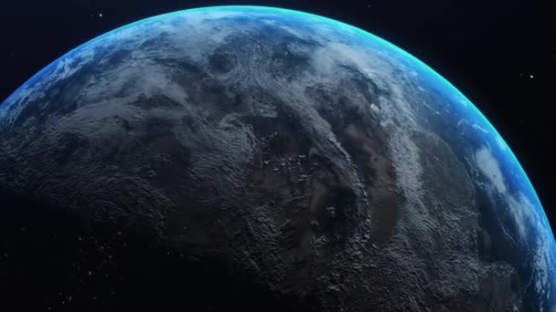 4k planeet aarde uit de ruimte. planeet aarde roterende animatie. - Video