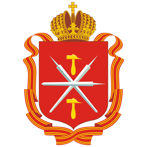 Coat of arms of Tula Oblast is a federal subject of Russia. Vector illustration - Vector, Image