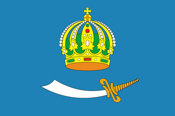 Vlajka Astrakhanské oblasti je federálním subjektem Ruska nacházejícím se v jižním Rusku. Vektorová ilustrace - Vektor, obrázek