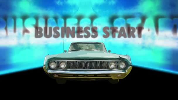 Street Sign the Way to Business Start - Video