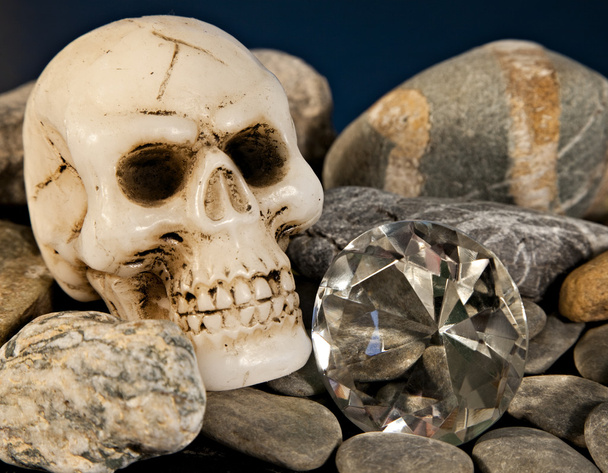 Crânio e diamante
 - Foto, Imagem