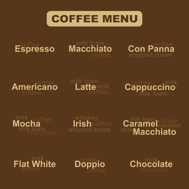 Koffiemenu - Vector, afbeelding