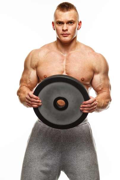pohledný muž s svalnatý trup tréninků - Fotografie, Obrázek