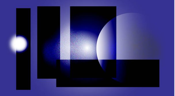 Векторна ілюстрація планети і зірок і світлої хмари в космосі з абстрактними квадратними формами
 - Вектор, зображення