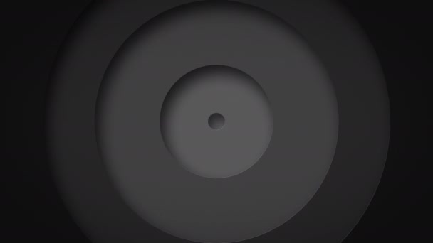 abstraktes Logo Promo Muster von Kreisen mit dem Effekt der Verdrängung schwarze saubere Ringe Animation abstrakten Hintergrund für Geschäftspräsentation nahtlose Schleife 4k rendern - Filmmaterial, Video