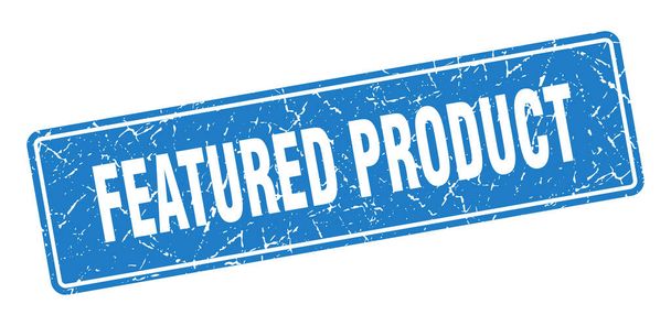 featured product stamp. featured product vintage blue label. Sign - Vector, Image