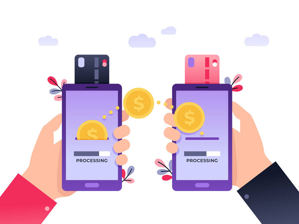 Mobile payment transfer concept. vector illustration - Vector, Image