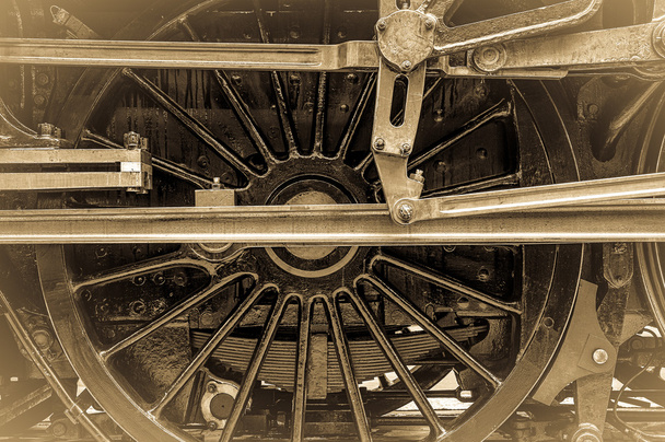 Barre di collegamento ruota treno a vapore
 - Foto, immagini