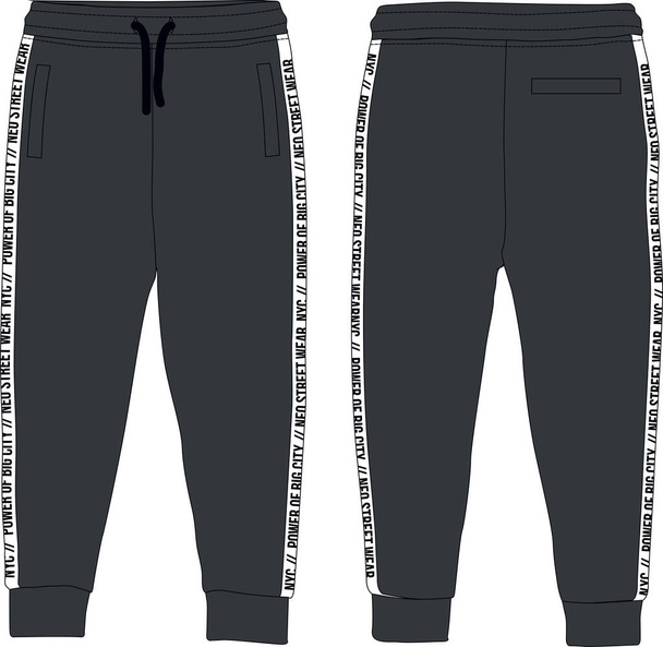 Kluci sport joggers kalhoty městské oblečení technické šablony - Vektor, obrázek
