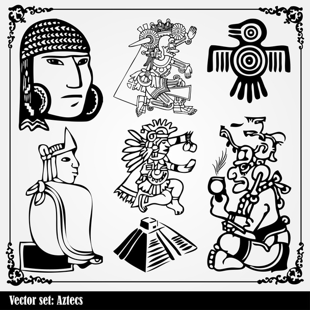 Vector set - American Indian national patterns - Vektor, kép