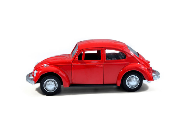 Car toy isolated on white background, selective focus.  - Foto, afbeelding