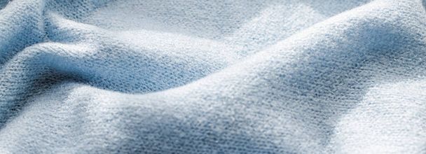 Premium blue fabric texture, decorative textile as background for interior design - Photo, Image