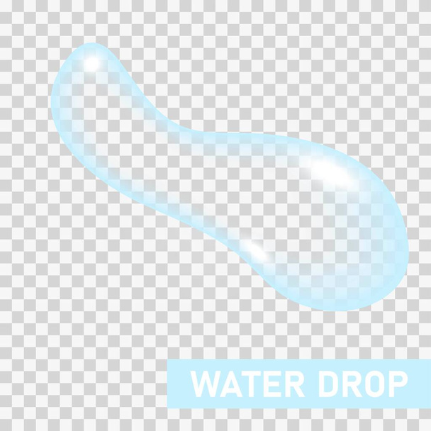 Transparent water drop on light gray background, vector illustration - Vector, Image