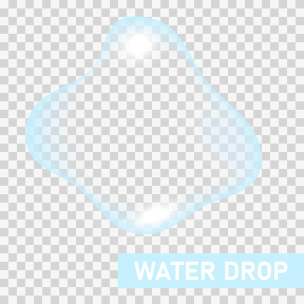 Прозрачная капля воды на светло-сером фоне, векторная иллюстрация
 - Вектор,изображение