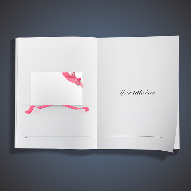 visitekaartje met rode linten afgedrukt op boek. vector ontwerp - Vector, afbeelding