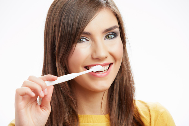 Woman with toothbrush. - Fotografie, Obrázek