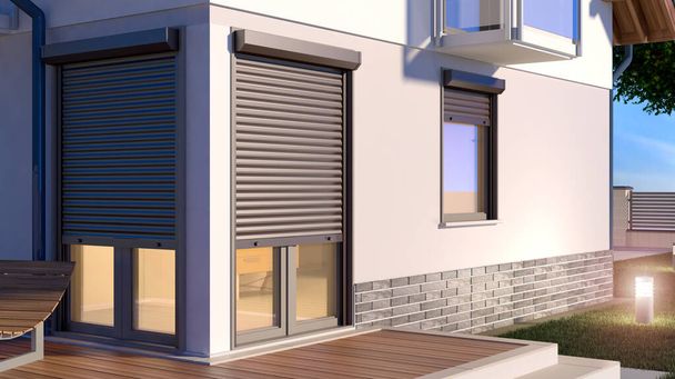 Illustration de rouleau de fenêtre - maison 9, illustration 3D
 - Photo, image