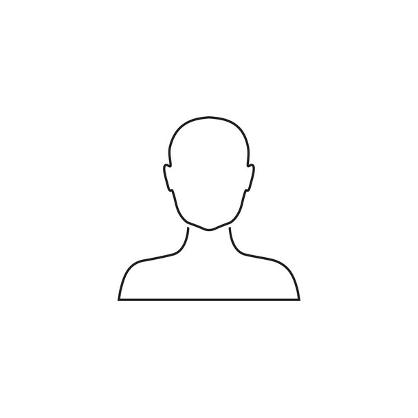 Avatar Flat Style Vector Line Icon. Ícone de sinal de usuário. Ilustração do vetor do ícone preto do avatar humano
 - Vetor, Imagem