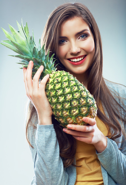 Woman pineapple - Фото, изображение