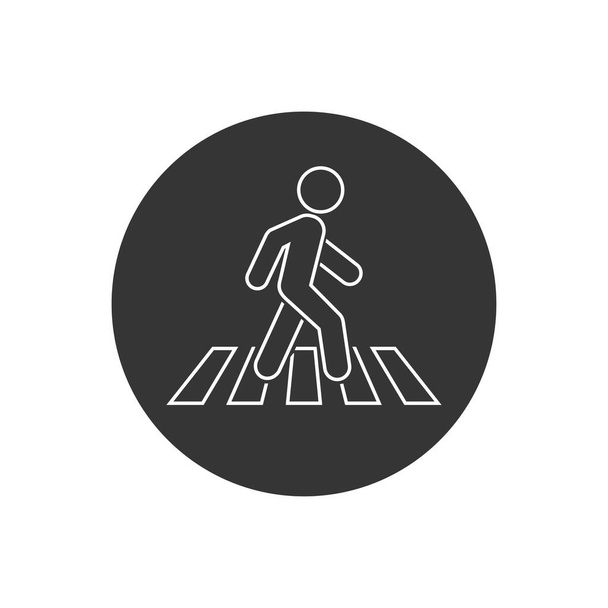 Crosswalk lijn pictogram symbool logo template. Vector - Vector, afbeelding