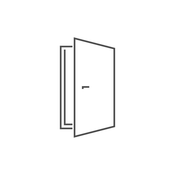 Door vector line icon on white - Vector, Image