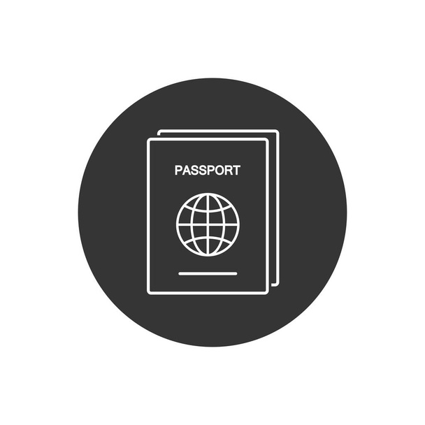 Піктограма лінії паспорта. Ідентифікація або передача ілюстрації документа як простий векторний знак та символ моди в стилі гліфа для дизайну та веб-сайтів, презентації або мобільних додатків
 - Вектор, зображення