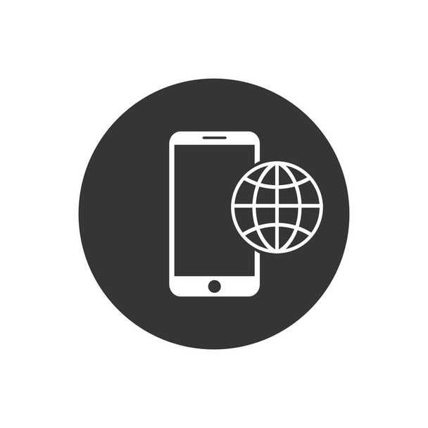 フラットスタイルでの電話ローミングアイコン。あなたのウェブサイトのデザイン、ロゴ、アプリ、 UIベクトルのためのローミングシンボル - ベクター画像