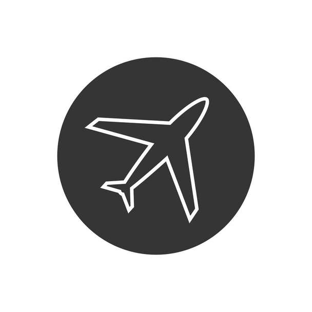 Icono de línea de vector de avión, aeropuerto y símbolo de pictograma de avión
 - Vector, Imagen
