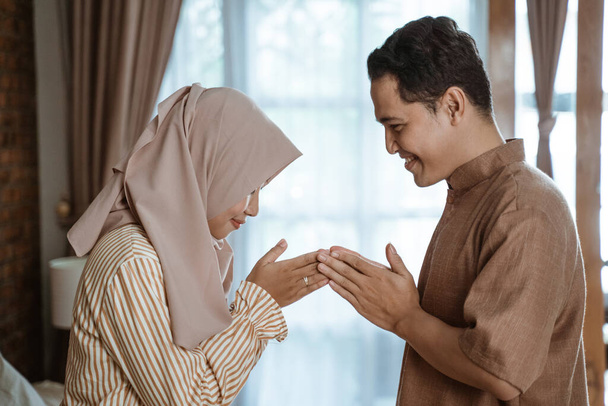muslim man and woman asking for forgiveness - Photo, Image