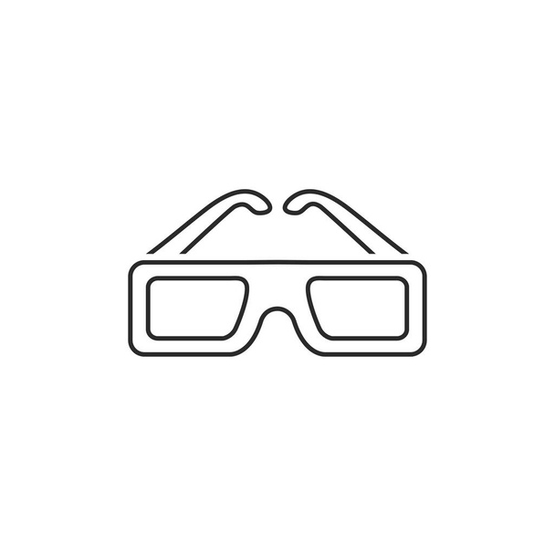 Realidade Aumentada e Realidade Virtual Ícone de Linha de Óculos 3D. Vetor
 - Vetor, Imagem
