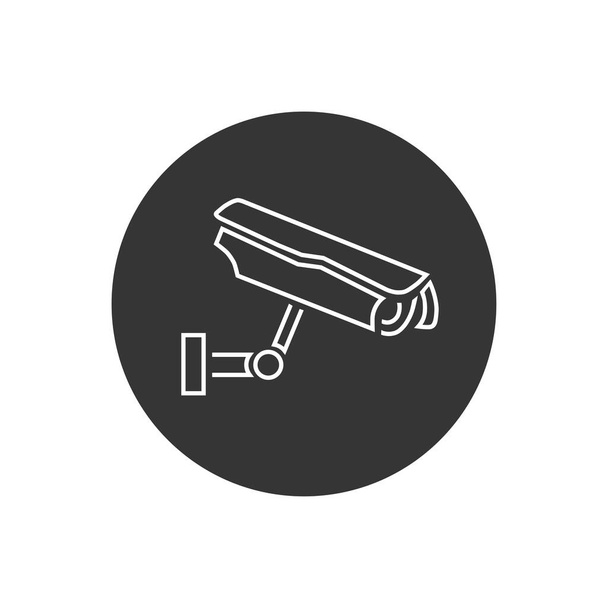Rögzített CCTV, biztonsági kamera vonal ikon vektor sablonja - Vektor, kép