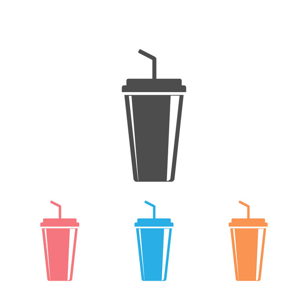 Soft drink flat icon set. vector illustration - Vector, Image