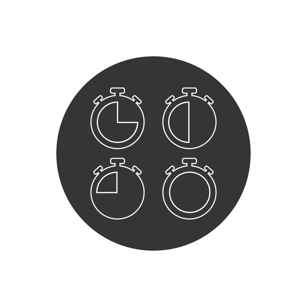 Cronómetros conjunto de iconos de línea. Ilustración vectorial - Vector, Imagen