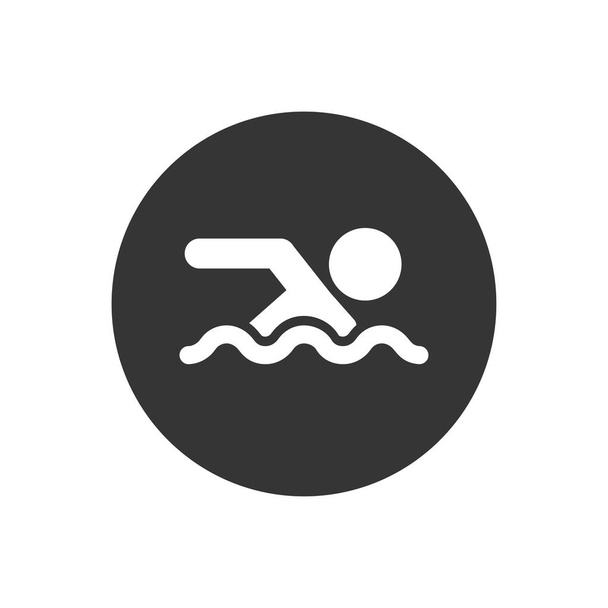 Swimming Icon on white. Vector illustration - Vector, Image
