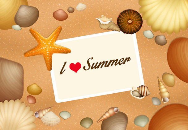 summer postcard on the beach - Foto, Bild