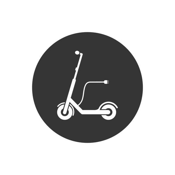 Vector scooter elétrico design ícone branco no fundo cinza
 - Vetor, Imagem