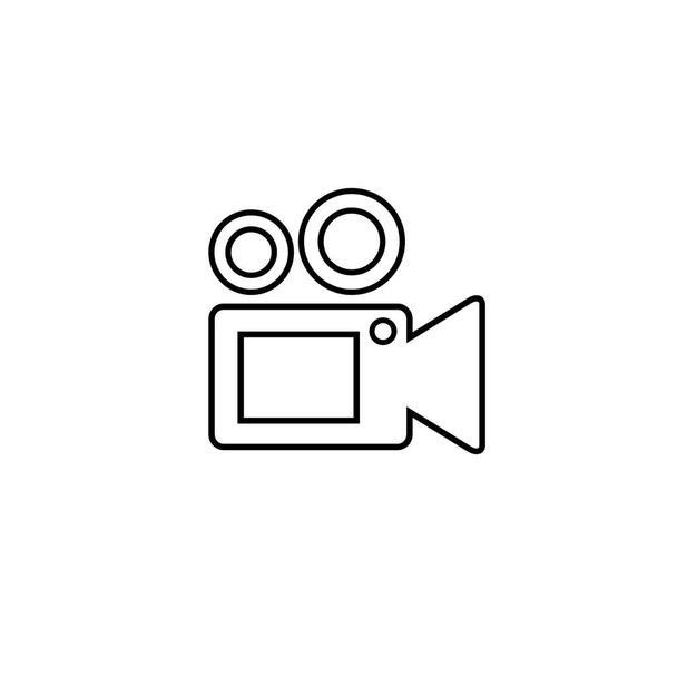 Ikona linky videokamery, Film, film, obrazová značka izolované na bílém pozadí. Vektor - Vektor, obrázek