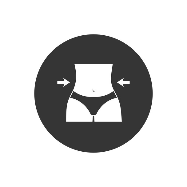 Weight loss white  icon on gray. Vector - Vector, Image