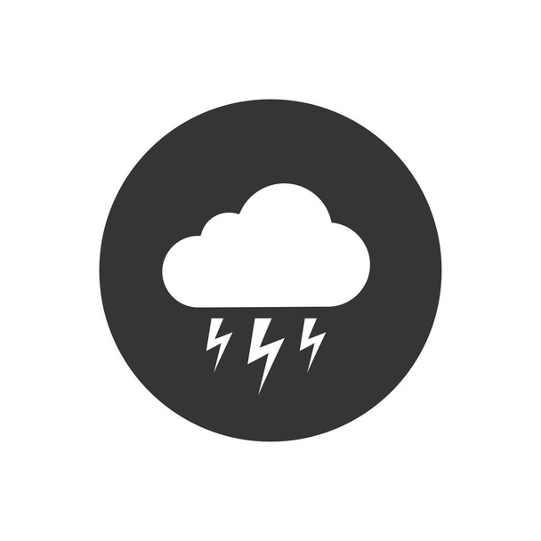 White Storm icon isolated on grey background. Cloud and lightning sign. Weather icon of storm. Vector Illustration - Vector, Image